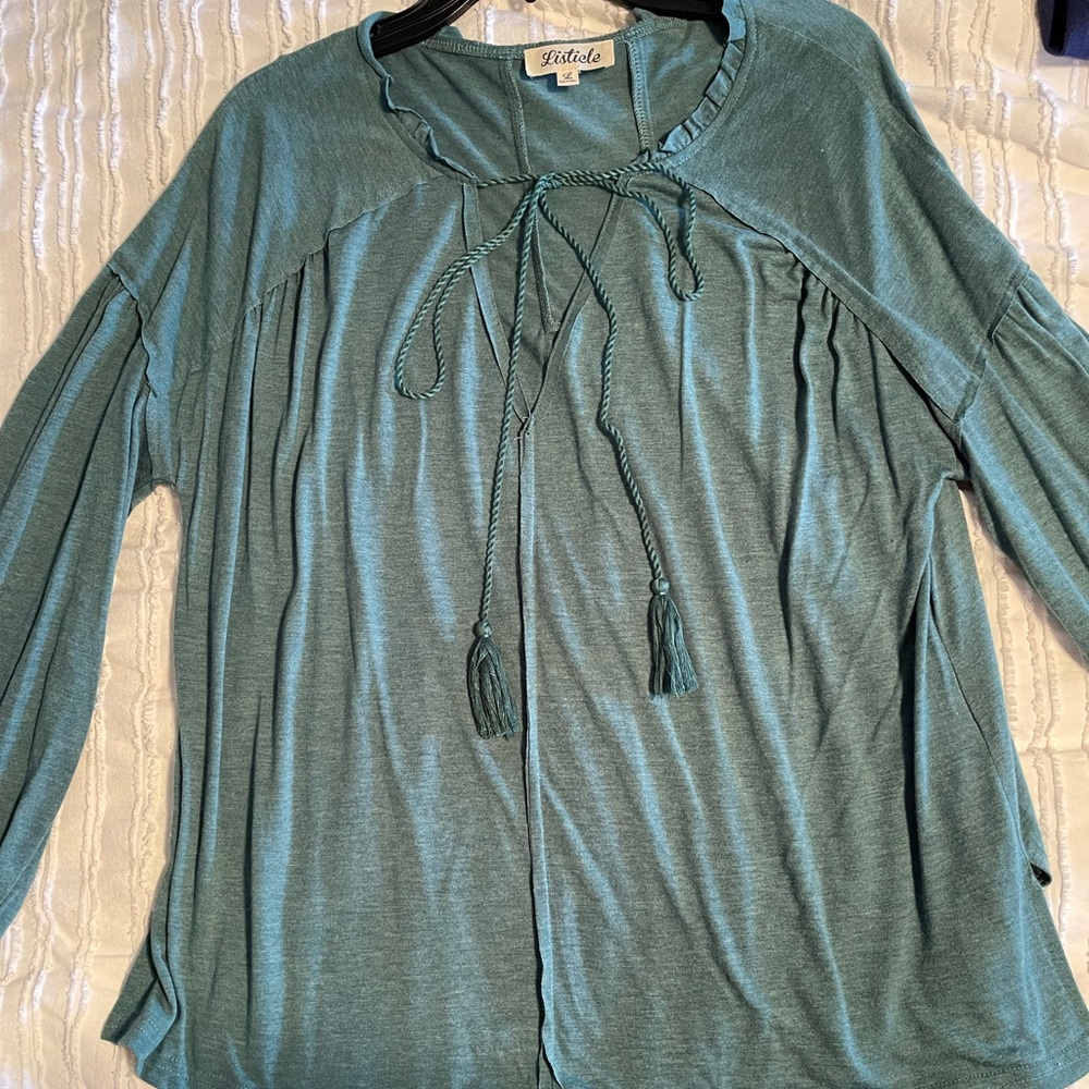 Listicle green blouse - size L